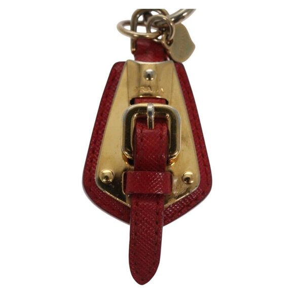 PRADA Key Ring Leather Red Auth ac3521 - Picture 2 of 6